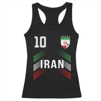 Iran Soccer Sports Graphic Number 10 Jersey Style Racerback Tank Top Proud Iranian Football Fans Game Day Pride