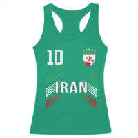 Iran Soccer Sports Graphic Number 10 Jersey Style Racerback Tank Top Proud Iranian Football Fans Game Day Pride