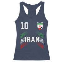 Iran Soccer Sports Graphic Number 10 Jersey Style Racerback Tank Top Proud Iranian Football Fans Game Day Pride