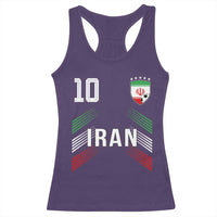 Iran Soccer Sports Graphic Number 10 Jersey Style Racerback Tank Top Proud Iranian Football Fans Game Day Pride