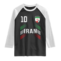 Iran Soccer Sports Graphic Number 10 Jersey Style Raglan Shirt Proud Iranian Football Fans Game Day Pride