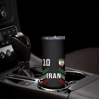 Iran Soccer Sports Graphic Number 10 Jersey Style Skinny Tumbler Proud Iranian Football Fans Game Day Pride