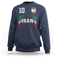 Iran Soccer Sports Graphic Number 10 Jersey Style Sweatshirt Proud Iranian Football Fans Game Day Pride