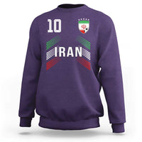 Iran Soccer Sports Graphic Number 10 Jersey Style Sweatshirt Proud Iranian Football Fans Game Day Pride