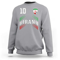 Iran Soccer Sports Graphic Number 10 Jersey Style Sweatshirt Proud Iranian Football Fans Game Day Pride