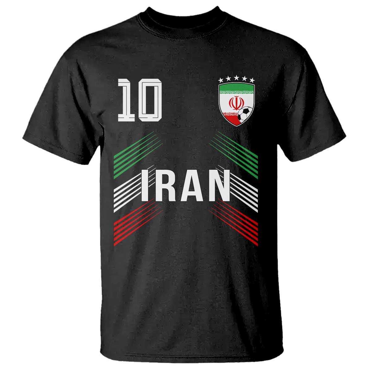 Iran Soccer Sports Graphic Number 10 Jersey Style T Shirt Proud Iranian Football Fans Game Day Pride