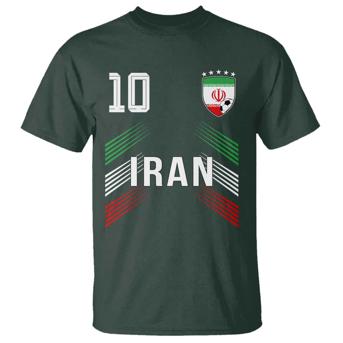 Iran Soccer Sports Graphic Number 10 Jersey Style T Shirt Proud Iranian Football Fans Game Day Pride