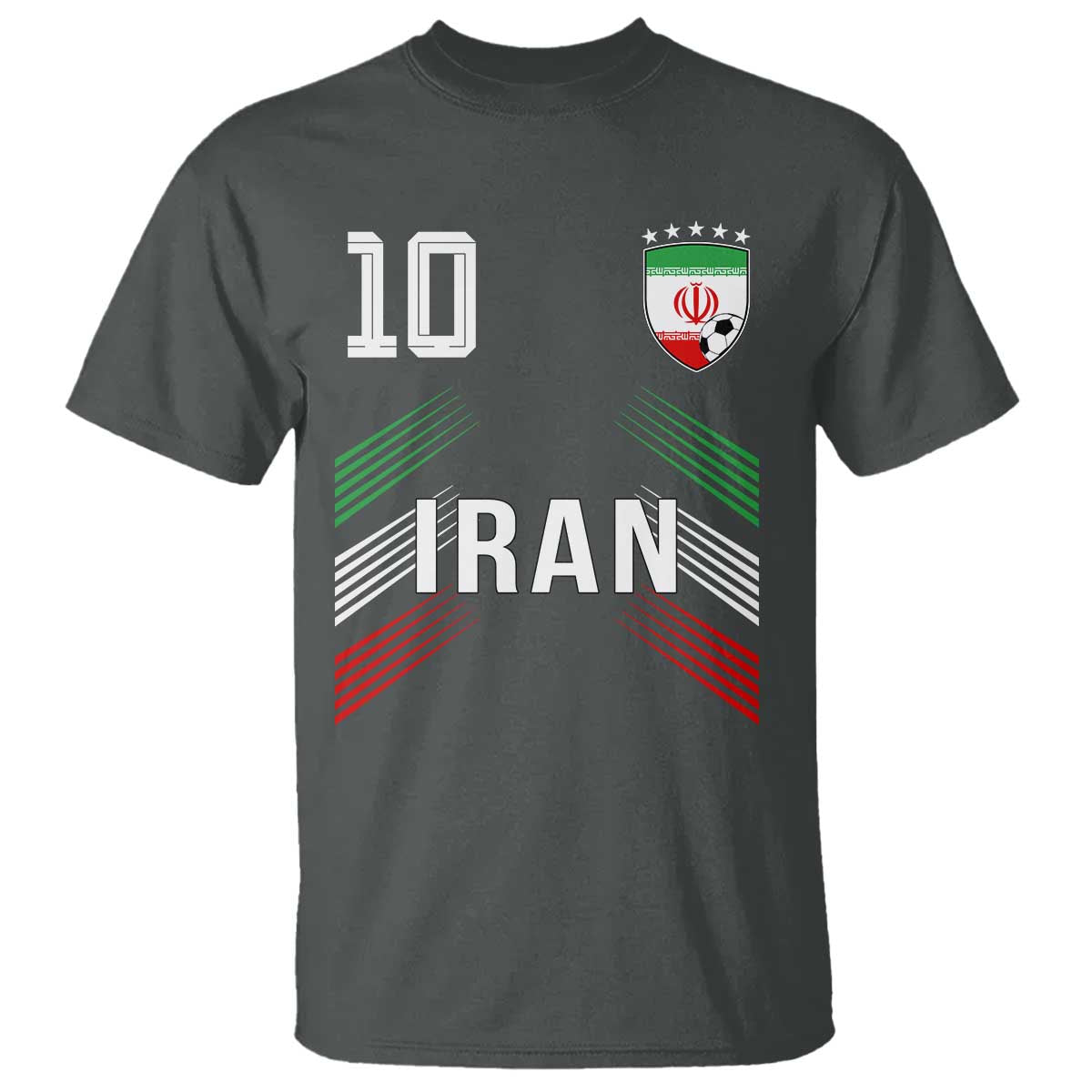 Iran Soccer Sports Graphic Number 10 Jersey Style T Shirt Proud Iranian Football Fans Game Day Pride