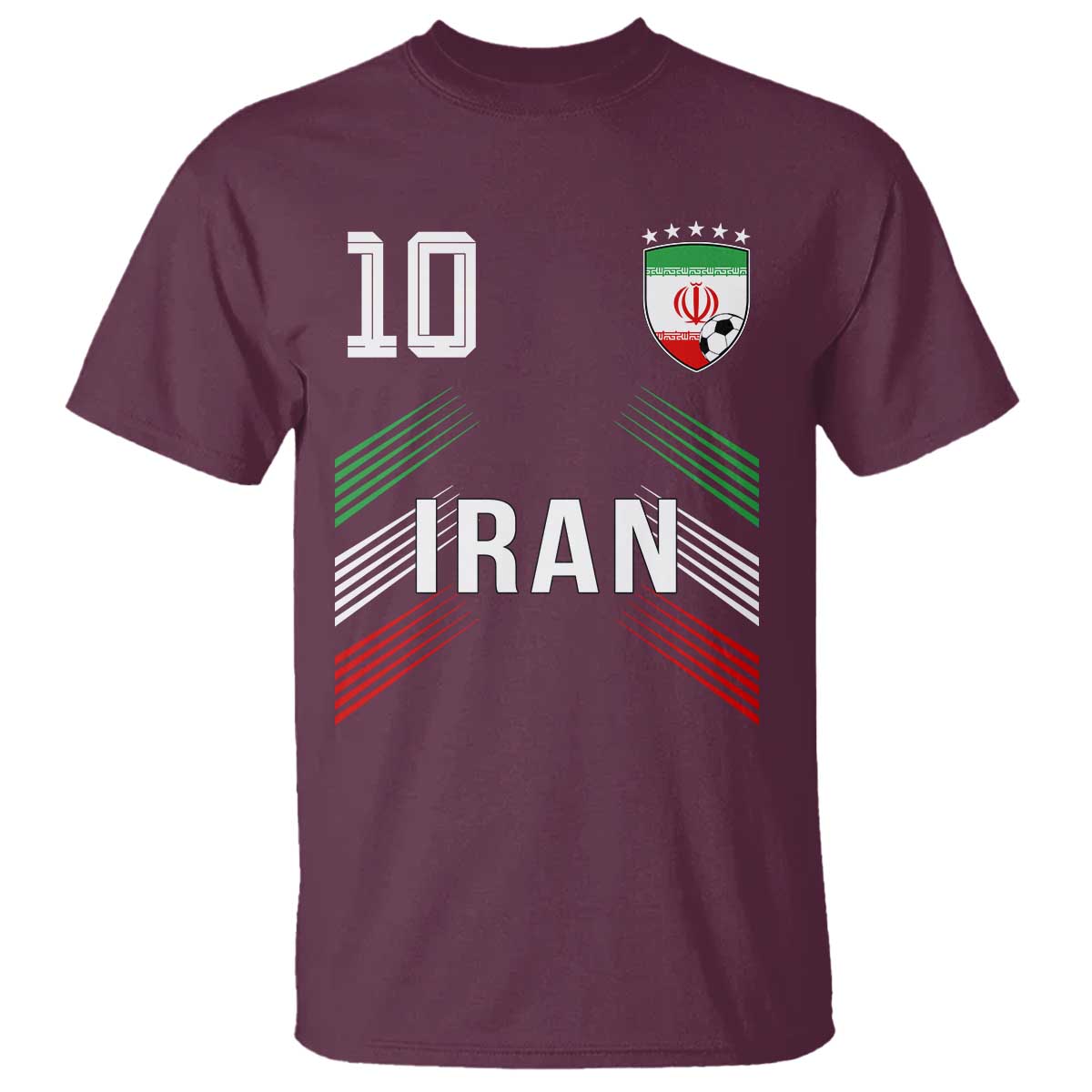 Iran Soccer Sports Graphic Number 10 Jersey Style T Shirt Proud Iranian Football Fans Game Day Pride