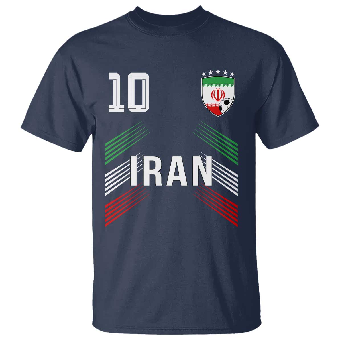 Iran Soccer Sports Graphic Number 10 Jersey Style T Shirt Proud Iranian Football Fans Game Day Pride