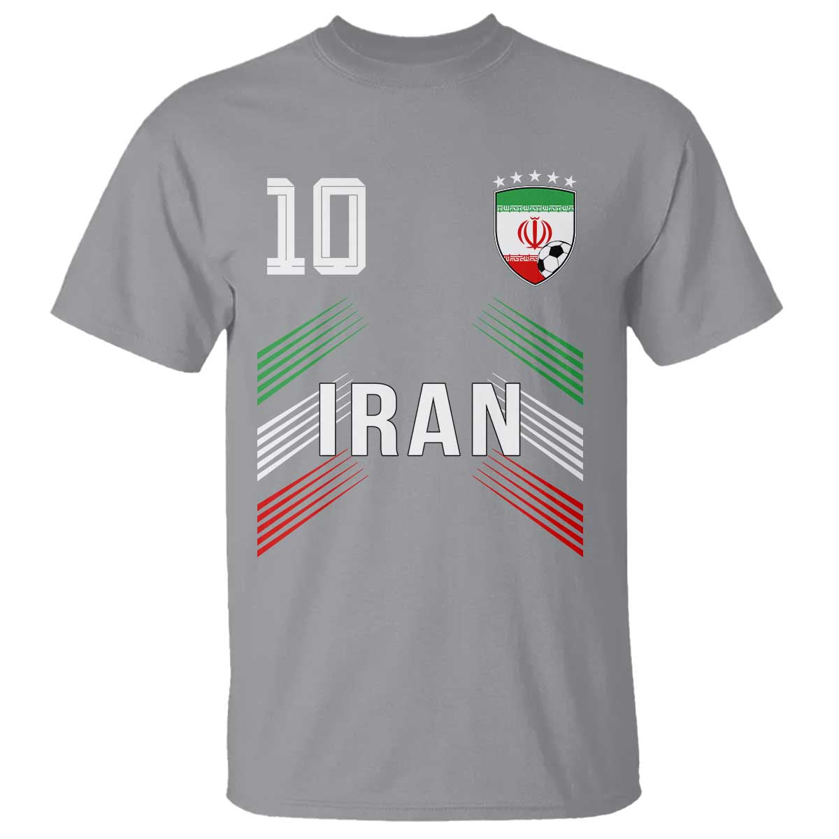 Iran Soccer Sports Graphic Number 10 Jersey Style T Shirt Proud Iranian Football Fans Game Day Pride