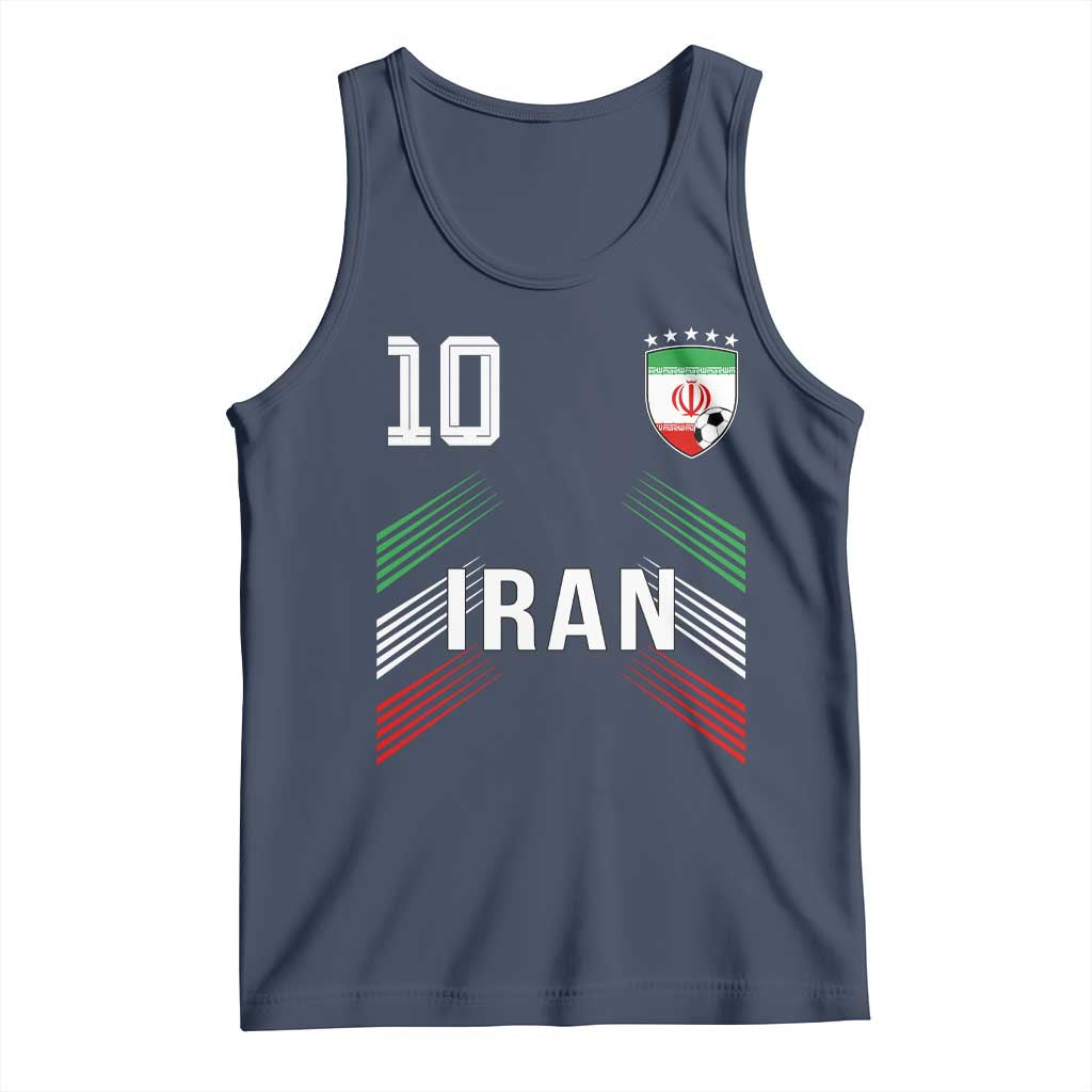 Iran Soccer Sports Graphic Number 10 Jersey Style Tank Top Proud Iranian Football Fans Game Day Pride