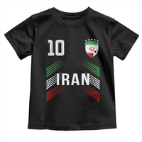 Iran Soccer Sports Graphic Number 10 Jersey Style Toddler T Shirt Proud Iranian Football Fans Game Day Pride