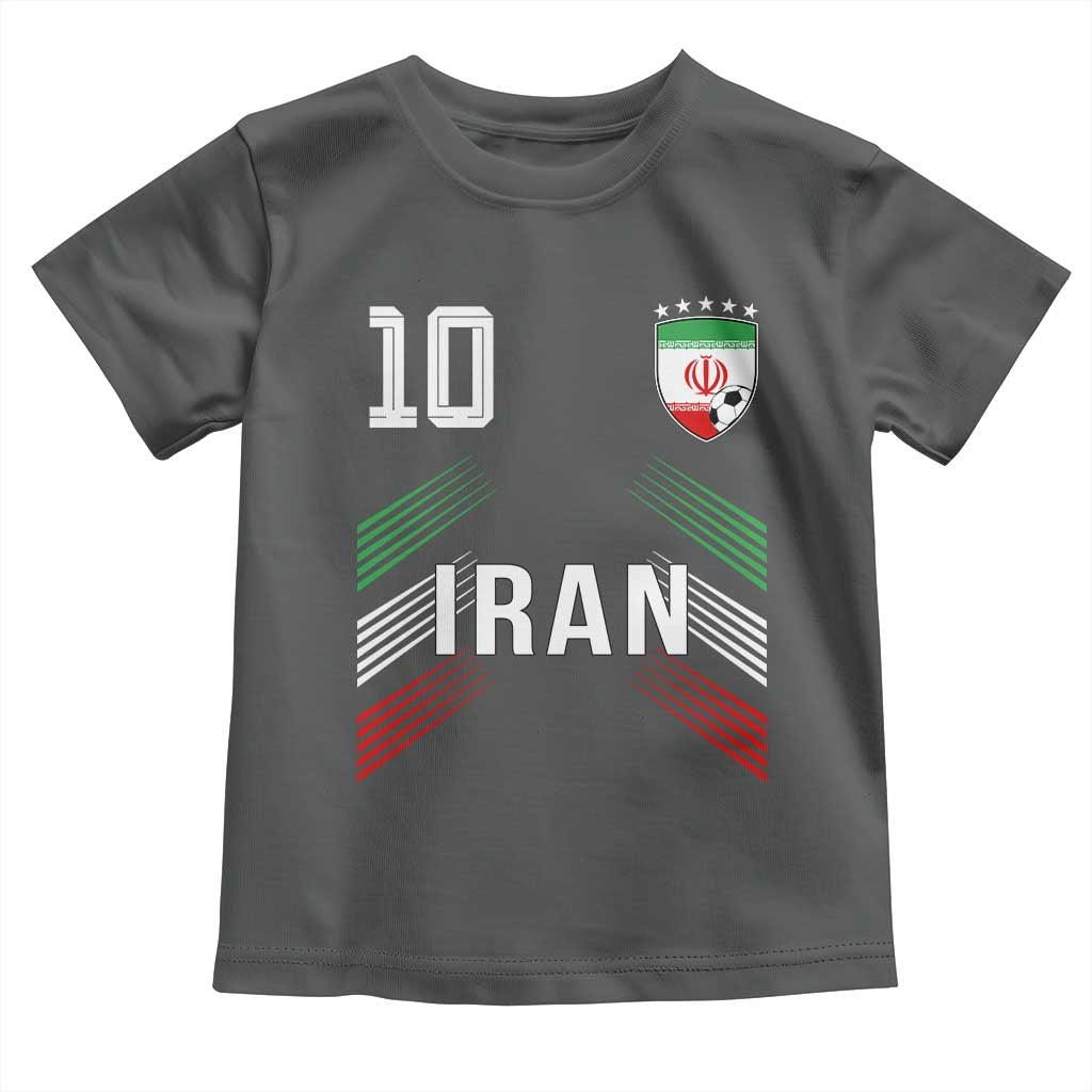 Iran Soccer Sports Graphic Number 10 Jersey Style Toddler T Shirt Proud Iranian Football Fans Game Day Pride