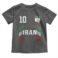 Iran Soccer Sports Graphic Number 10 Jersey Style Toddler T Shirt Proud Iranian Football Fans Game Day Pride