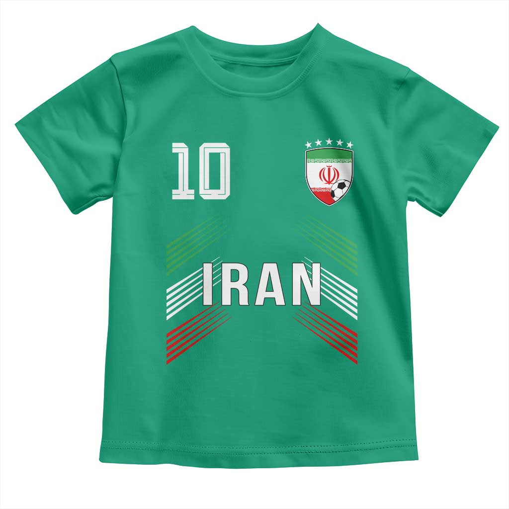 Iran Soccer Sports Graphic Number 10 Jersey Style Toddler T Shirt Proud Iranian Football Fans Game Day Pride