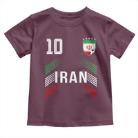 Iran Soccer Sports Graphic Number 10 Jersey Style Toddler T Shirt Proud Iranian Football Fans Game Day Pride