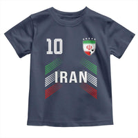 Iran Soccer Sports Graphic Number 10 Jersey Style Toddler T Shirt Proud Iranian Football Fans Game Day Pride