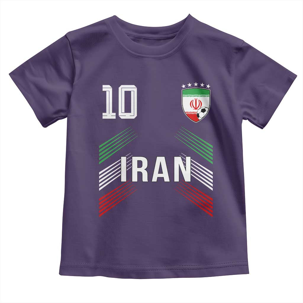 Iran Soccer Sports Graphic Number 10 Jersey Style Toddler T Shirt Proud Iranian Football Fans Game Day Pride