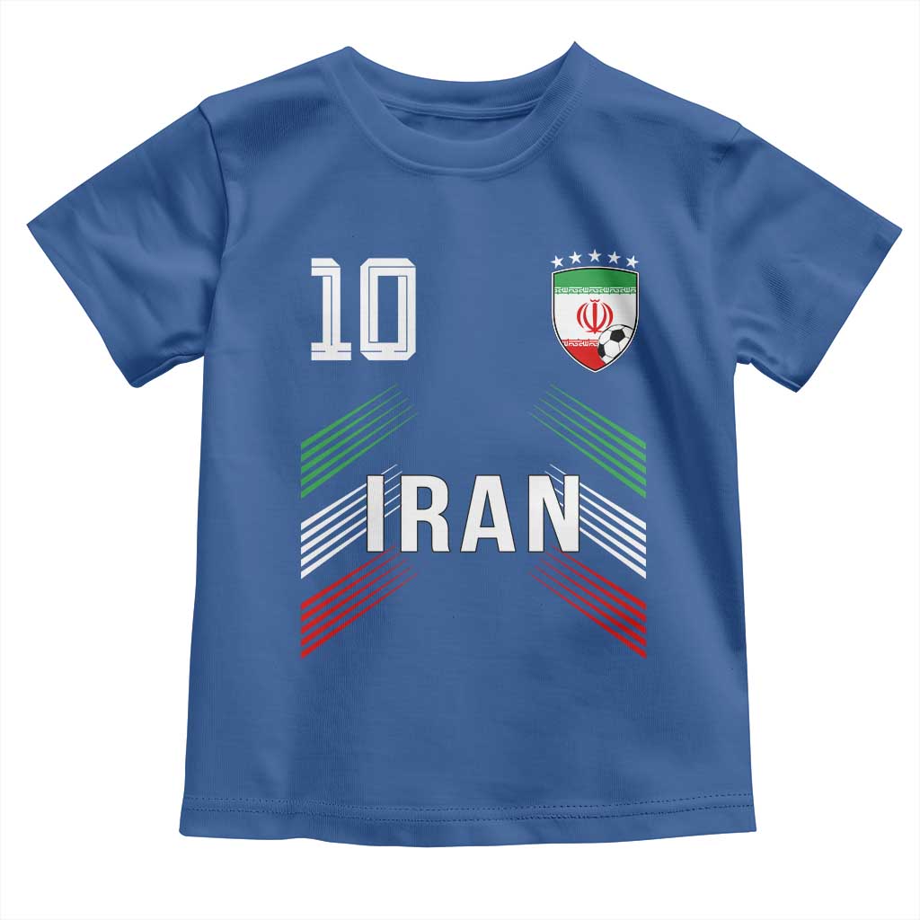 Iran Soccer Sports Graphic Number 10 Jersey Style Toddler T Shirt Proud Iranian Football Fans Game Day Pride