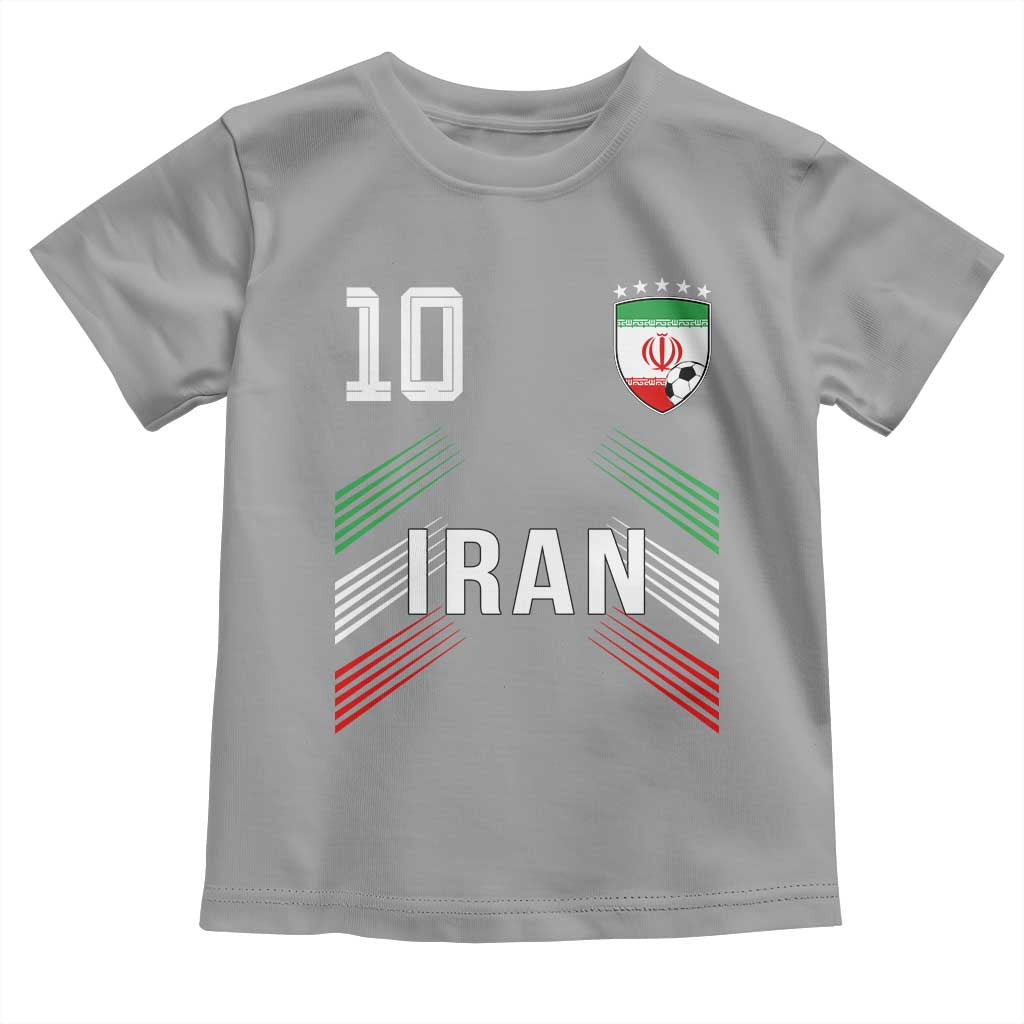 Iran Soccer Sports Graphic Number 10 Jersey Style Toddler T Shirt Proud Iranian Football Fans Game Day Pride