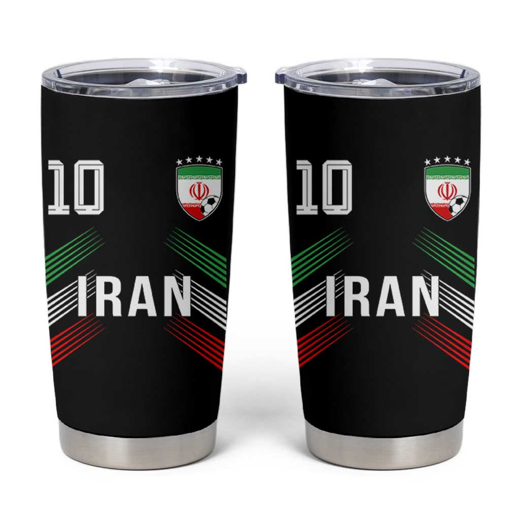 Iran Soccer Sports Graphic Number 10 Jersey Style Tumbler Cup Proud Iranian Football Fans Game Day Pride