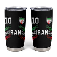 Iran Soccer Sports Graphic Number 10 Jersey Style Tumbler Cup Proud Iranian Football Fans Game Day Pride