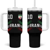 Iran Soccer Sports Graphic Number 10 Jersey Style Tumbler With Handle Proud Iranian Football Fans Game Day Pride