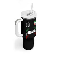 Iran Soccer Sports Graphic Number 10 Jersey Style Tumbler With Handle Proud Iranian Football Fans Game Day Pride
