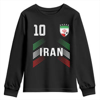 Iran Soccer Sports Graphic Number 10 Jersey Style Youth Sweatshirt Proud Iranian Football Fans Game Day Pride