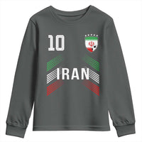 Iran Soccer Sports Graphic Number 10 Jersey Style Youth Sweatshirt Proud Iranian Football Fans Game Day Pride