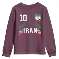 Iran Soccer Sports Graphic Number 10 Jersey Style Youth Sweatshirt Proud Iranian Football Fans Game Day Pride