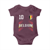 Belgium Soccer Sports Graphic Number 10 Jersey Style Baby Onesie Proud Belgian Football Fans Game Day Pride