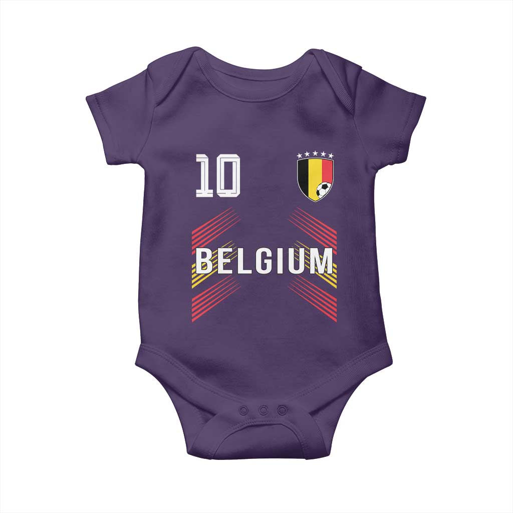 Belgium Soccer Sports Graphic Number 10 Jersey Style Baby Onesie Proud Belgian Football Fans Game Day Pride
