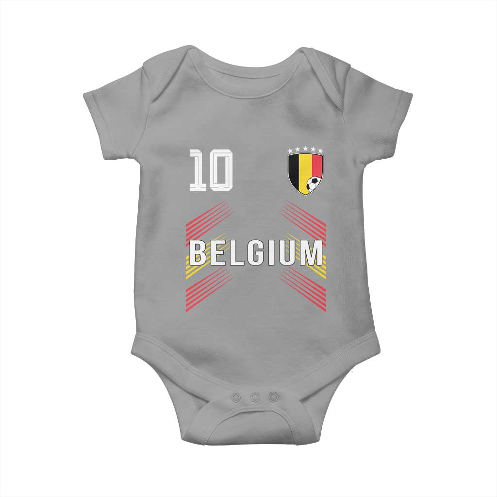 Belgium Soccer Sports Graphic Number 10 Jersey Style Baby Onesie Proud Belgian Football Fans Game Day Pride