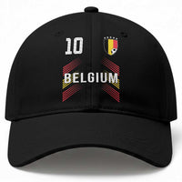 Belgium Soccer Sports Graphic Number 10 Jersey Style Baseball Cap Proud Belgian Football Fans Game Day Pride