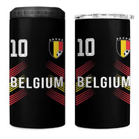 Belgium Soccer Sports Graphic Number 10 Jersey Style 4 in 1 Can Cooler Tumbler Proud Belgian Football Fans Game Day Pride