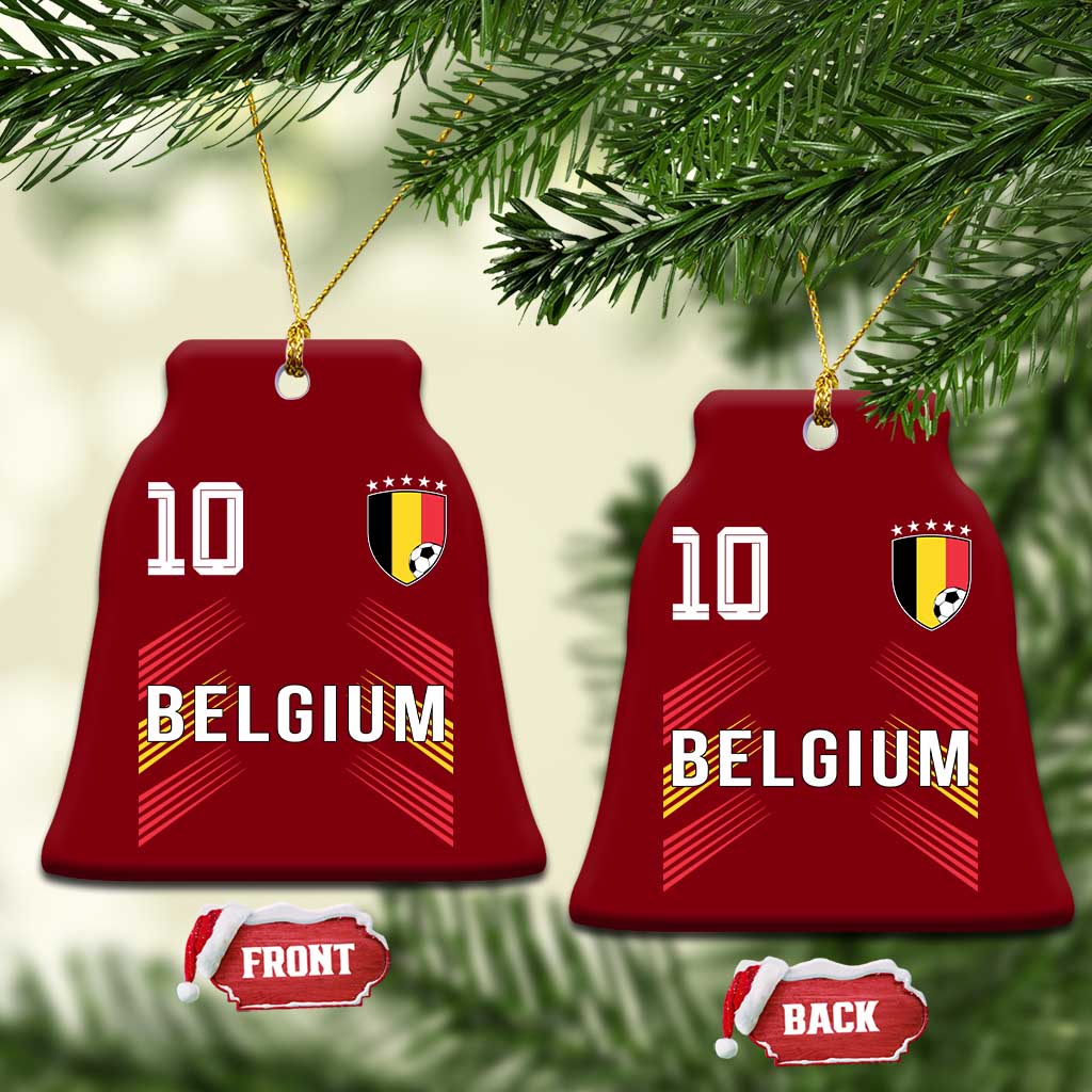 Belgium Soccer Sports Graphic Number 10 Jersey Style Ceramic Ornament Proud Belgian Football Fans Game Day Pride