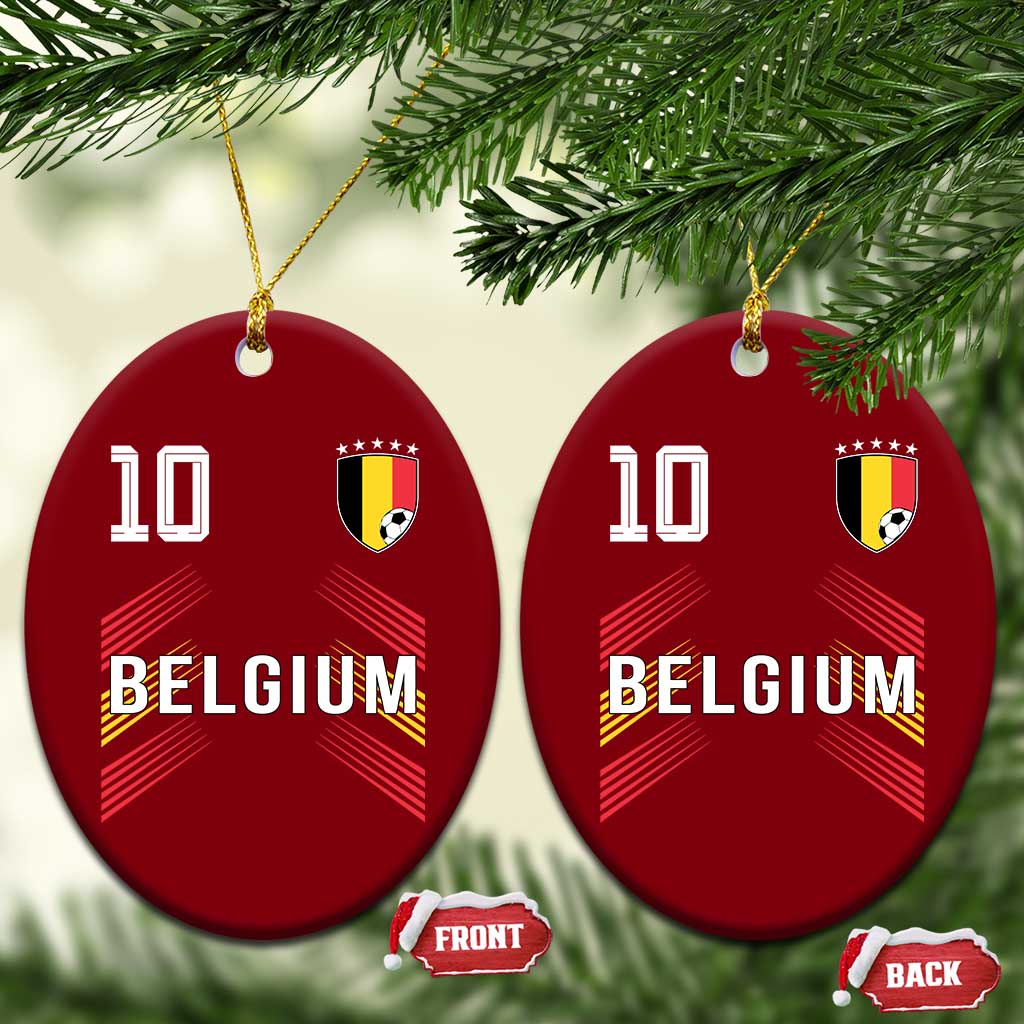 Belgium Soccer Sports Graphic Number 10 Jersey Style Ceramic Ornament Proud Belgian Football Fans Game Day Pride