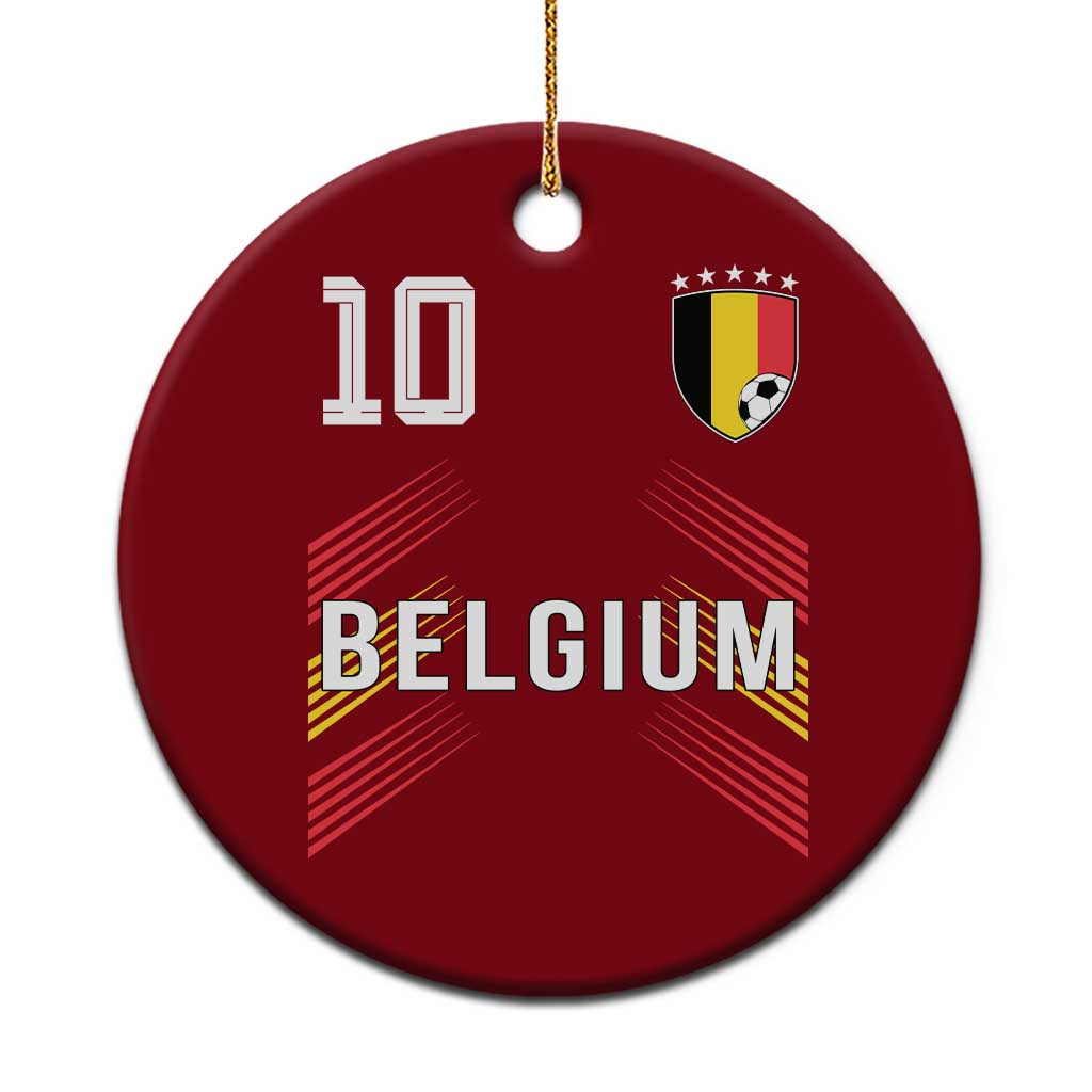 Belgium Soccer Sports Graphic Number 10 Jersey Style Ceramic Ornament Proud Belgian Football Fans Game Day Pride