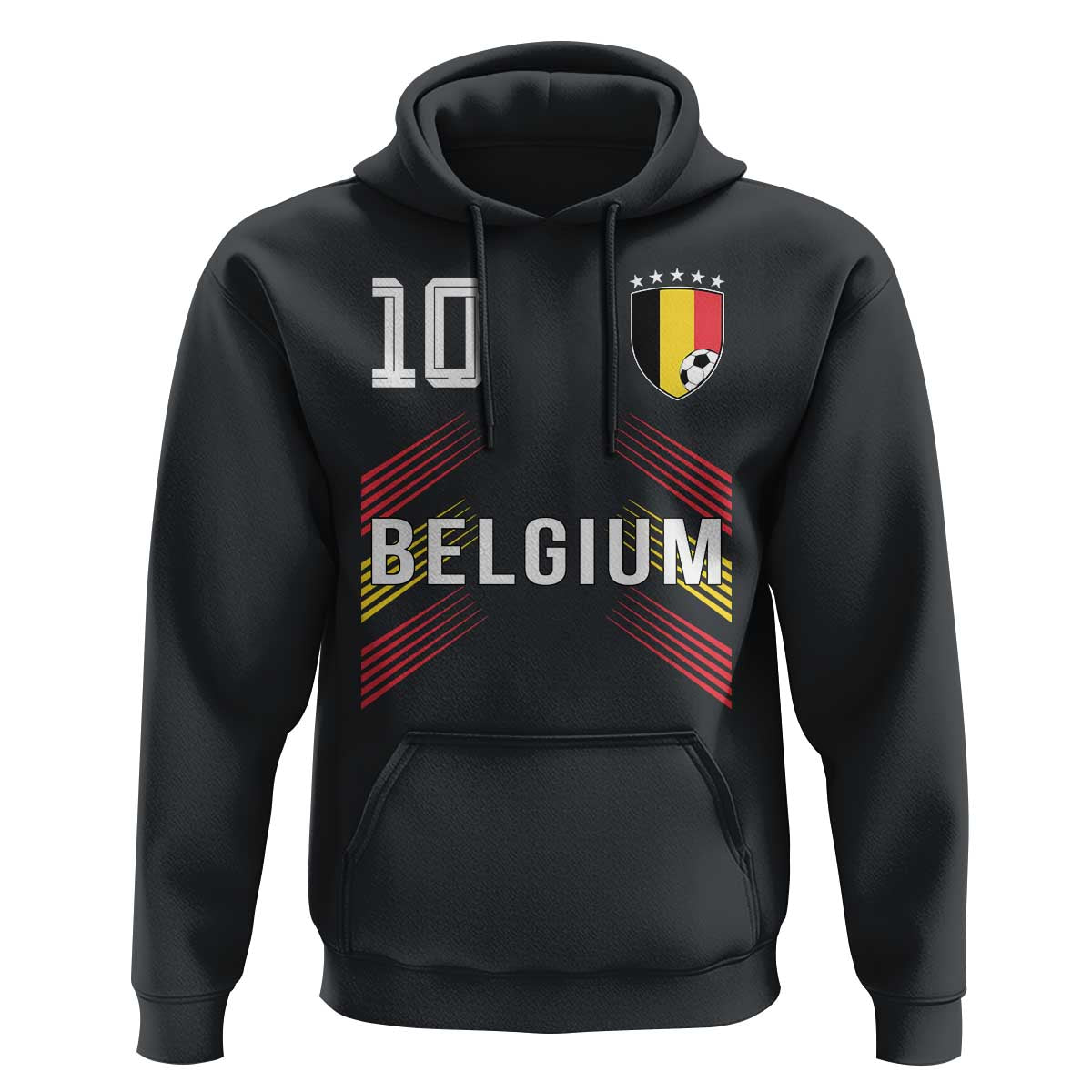 Belgium Soccer Sports Graphic Number 10 Jersey Style Hoodie Proud Belgian Football Fans Game Day Pride
