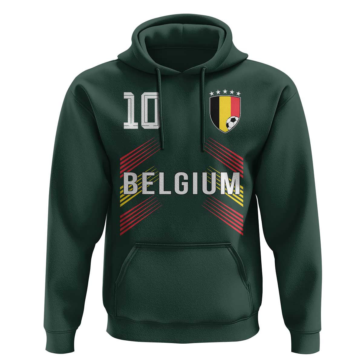 Belgium Soccer Sports Graphic Number 10 Jersey Style Hoodie Proud Belgian Football Fans Game Day Pride