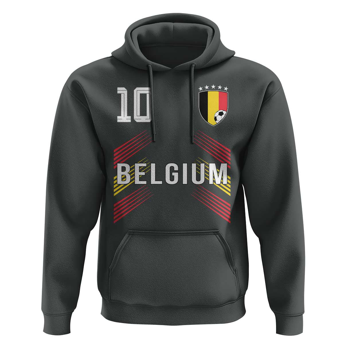 Belgium Soccer Sports Graphic Number 10 Jersey Style Hoodie Proud Belgian Football Fans Game Day Pride
