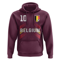 Belgium Soccer Sports Graphic Number 10 Jersey Style Hoodie Proud Belgian Football Fans Game Day Pride