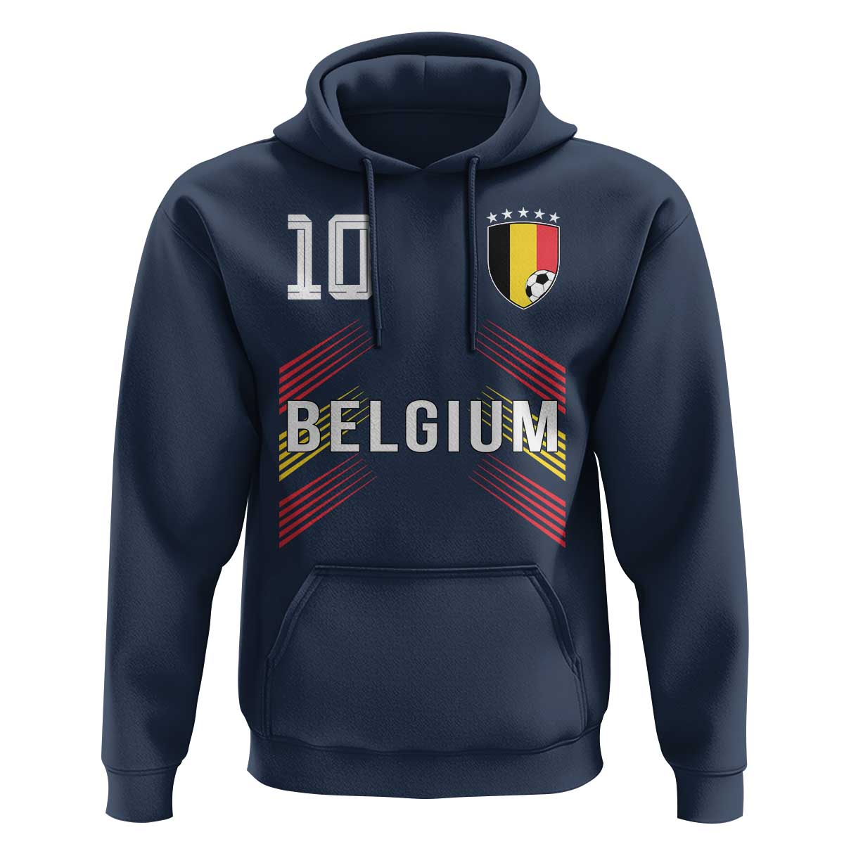 Belgium Soccer Sports Graphic Number 10 Jersey Style Hoodie Proud Belgian Football Fans Game Day Pride