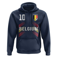 Belgium Soccer Sports Graphic Number 10 Jersey Style Hoodie Proud Belgian Football Fans Game Day Pride