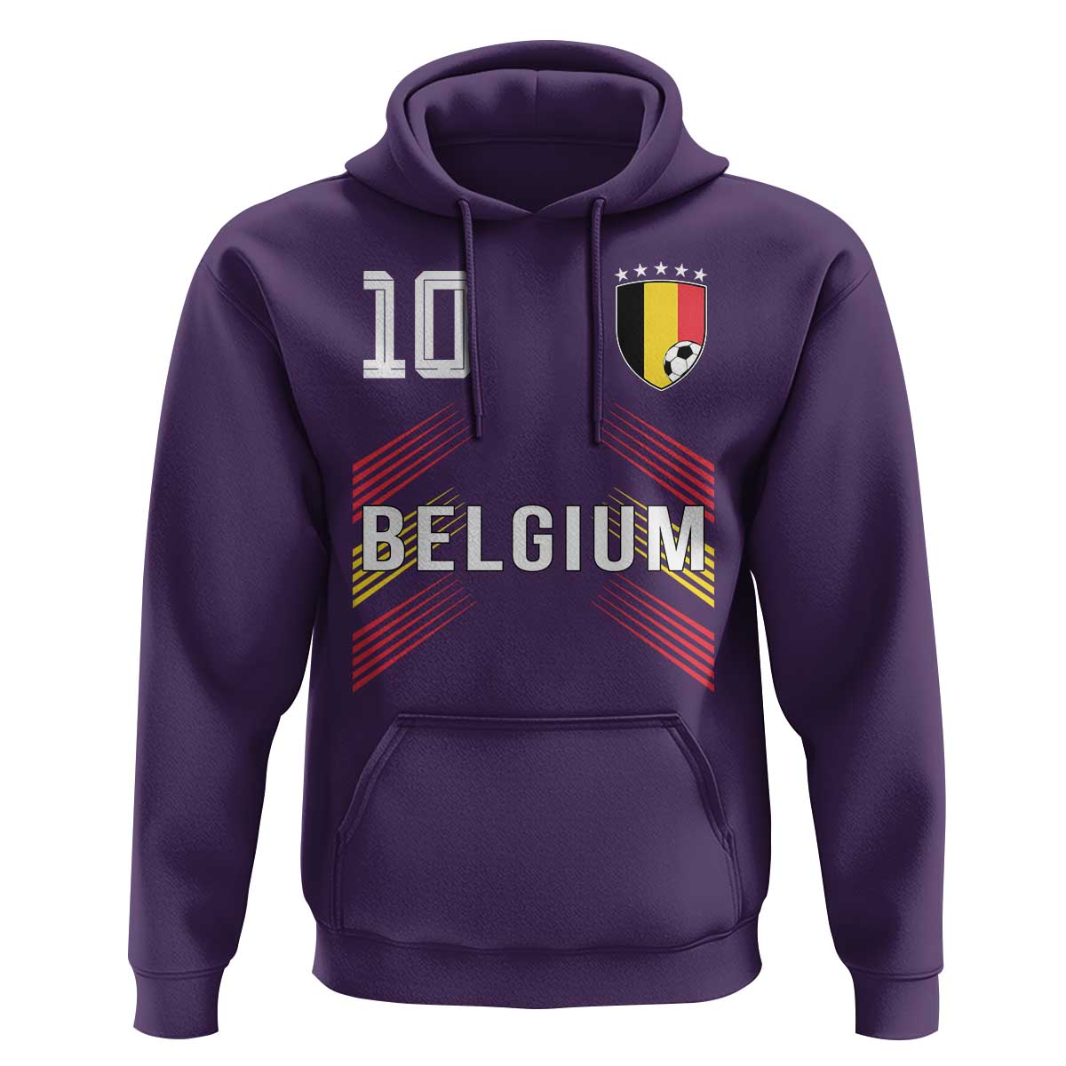 Belgium Soccer Sports Graphic Number 10 Jersey Style Hoodie Proud Belgian Football Fans Game Day Pride