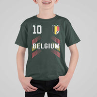 Belgium Soccer Sports Graphic Number 10 Jersey Style T Shirt For Kid Proud Belgian Football Fans Game Day Pride