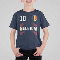 Belgium Soccer Sports Graphic Number 10 Jersey Style T Shirt For Kid Proud Belgian Football Fans Game Day Pride