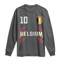 Belgium Soccer Sports Graphic Number 10 Jersey Style Long Sleeve Shirt Proud Belgian Football Fans Game Day Pride